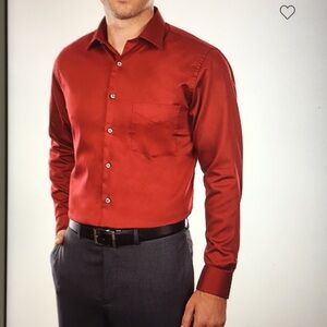 IZOD wrinkle free Red Dress Shirt. Size XL